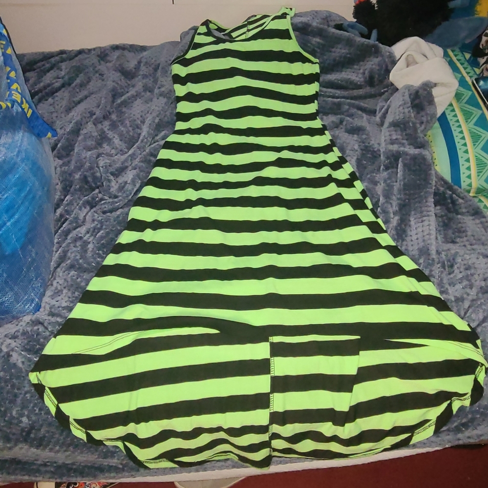 High-Low Neon Green Dress - Picture 2 of 6